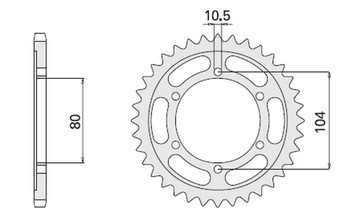 CHT ZĘBATKA TYLNA 488 38(488-38) KAWASAKI ZX 10R (MOD. 530)