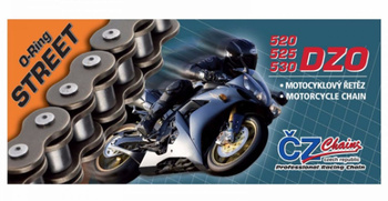 CZ ŁAŃCUCH NAPĘDOWY 525 DZO (104 OGNIW) O-RING BRONZE DO 900 CCM (STREET) (40,0 KN) + ZAKUWKA DRĄŻONA