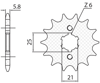 SUNSTAR ZĘBATKA PRZEDNIA 2076 13 YAMAHA XV 125 VIRAGO '97-'01 (JTF1573.13) (ŁAŃC. 520) (207613JT)