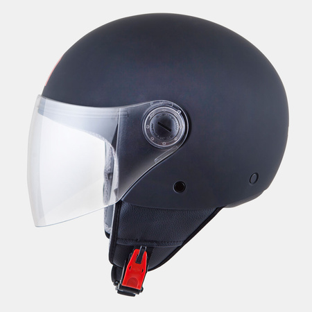 MT WYPRZEDAŻ KASK OTWARTY JET STREET SOLID MATT BLACK KOLOR CZARNY MAT ROZMIAR XS