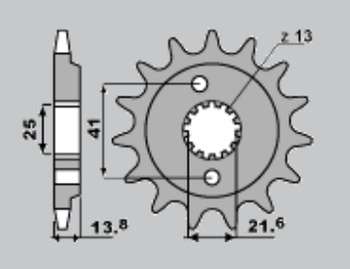 CHT ZĘBATKA PRZEDNIA 346 16 HONDA VT 600C '90-'04, XRV 650