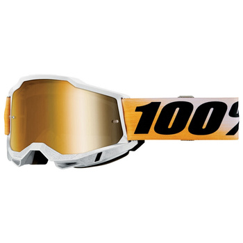 100 PROCENT GOGLE MODEL ACCURI 2 SHIV - MIRROR GOLD LENS - KOLOR BIAŁY/CZARNY/ŻÓŁTY SZYBKA ZŁOTE LUSTRO