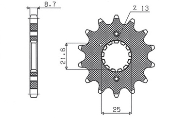 SUNSTAR ZĘBATKA PRZEDNIA 513 14 SUZUKI GSF BANDIT 600/650/1200/1250, GSXR750 '88-'06 (JTF513.14) (ŁAŃC. 530) (51314JT) - WYPRZEDAŻ