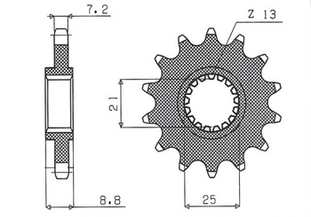 SUNSTAR ZĘBATKA PRZEDNIA 2137 16 KAWASAKI ZX9R '02-'03, Z 1000 '03-'06 (JTF1537.16) (ŁAŃC. 525) (213716JT) - WYPRZEDAŻ