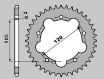 CHT ZĘBATKA TYLNA 3565 51 APRILIA RX 50 92-98 (2056-51) (JTR24.50) ŁAŃC.420