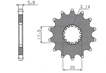 SUNSTAR ZĘBATKA PRZEDNIA 440 13 YAMAHA YZ 125 '87-'04 (JTF564.13) (ŁAŃC. 520) (44013JT)