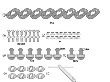 KAPPA ZESTAW DO ZMIANY STELAŻY KUFRÓW BOCZNYCH KLO5137N, KLO5137MK, KLO5137CAM, KLX5137, KLO3117N, KLO3117MK, KLO3117CAM, KLX3117, KLX3125 NA STELAŻE SZYBKIEGO DEMONTAŻU