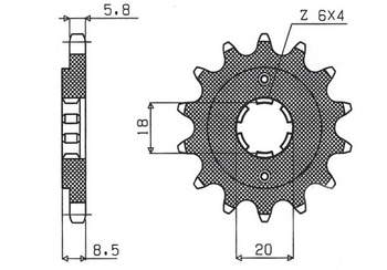 SUNSTAR ZĘBATKA PRZEDNIA 2046 14 HONDA CMX 250`87-`05 (JTF270.14) (ŁAŃC. 520) (204614JT) - WYPRZEDAŻ