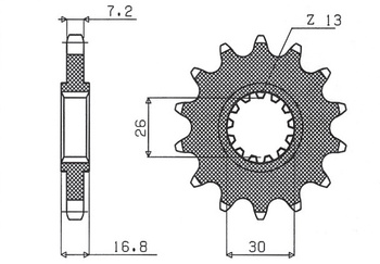 SUNSTAR ZĘBATKA PRZEDNIA 2068 16 HONDA CBR 600F '99-'14, CBR 600RR '03-'16, CBF 600 (JTF1370.16) (ŁAŃC. 525) (206816JT)