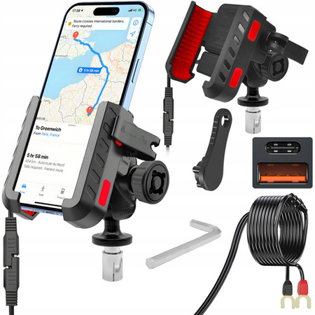 MC41-03 Uchwyt Motocyklowy Ładowarka 36W Szybkie Ładowanie QC 3.0 + USB-C