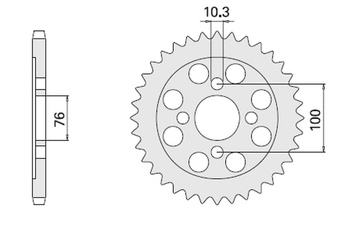 CHT ZĘBATKA TYLNA 803 47 SUZUKI RG 125 92-96 (2012-47) (ŁAŃC. 428)