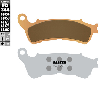 GALFER KLOCKI HAMULCOWE KH388 SPIEK METALICZNY (ZŁOTE) SPORT, PRZÓD HONDA CBF/CB/DN-01/GL 1800/NC 700/XL 1000V/XL 700V/VFR 800, 1200/VT 1300/ST 1300 '08-