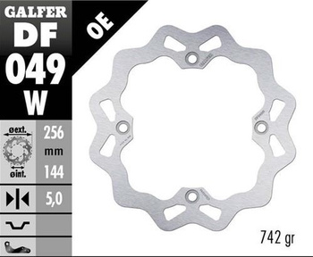 GALFER TARCZA HAMULCOWA TYŁ HONDA XRV 750 AFRICA TWIN '90-; CMX 1100 REBEL '21-; NT 1100 '22- (WAVE FIXED) (256X144X5MM)