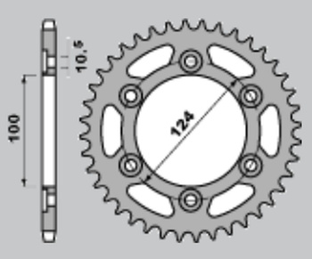 CHT ZĘBATKA TYLNA 1027 38 (735-38) DUCATI MONSTER 750/900`96-02 (JTR735.38)