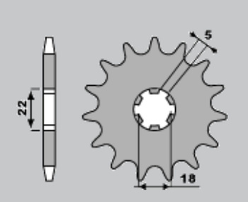 JR ZĘBATKA PRZEDNIA 423 12 KAWASAKI KX 125 '94-'08