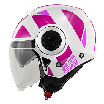 KAPPA KASK KV37 EVO STYLE LADY OTWARTY JET Z BLENDĄ KOLOR BIAŁY/RÓŻOWY ROZM. M/58 ( HOMOLOGACJA ECE 22R06 )