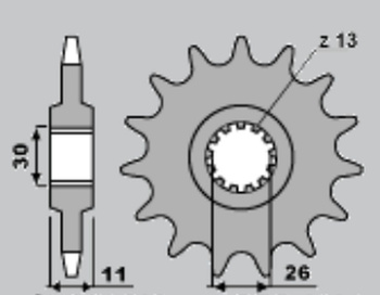 CHT ZĘBATKA PRZEDNIA 2091 16 YAMAHA FZ8 (10-15), MT 09 (14-16), MT 07 (14-16) TDM 900 (02-13) (JTF1591.16) (ŁAŃC. 525)