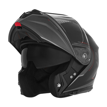 NOX KASK SZCZĘKOWY (FLIP-UP) Z BLENDĄ N968 TOMAK KOLOR CZARNY MAT/CZERWONY ROZMIAR L