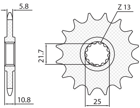 SUNSTAR ZĘBATKA PRZEDNIA 2172 16 YAMAHA FZ6 '09-, XJ6 '09-'15 (JTF1595.16) (ŁAŃC. 520) (217216JT)