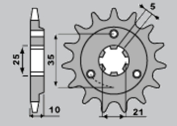 CHT ZĘBATKA PRZEDNIA 412 15 SUZUKI DR 750/800 BIG '89-'93 (JTF438.15)