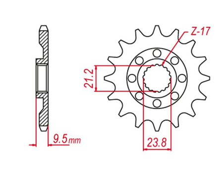 SUPERSPROX PROMOCJA ZĘBATKA PRZEDNIA 2133 13 SUZUKI RMZ 450 '05-'12, RMX 450 '10-'19 (JTF1441.13)