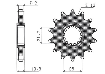 SUNSTAR ZĘBATKA PRZEDNIA 2142 17 YAMAHA TDM 850 '96-'00 (JTF1586.17) (ŁAŃC. 525) (214217JT) - WYPRZEDAŻ