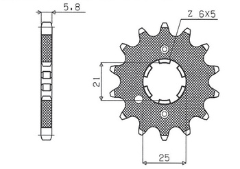 SUNSTAR ZĘBATKA PRZEDNIA 569 13 KAWASAKI KX 250 '87-'98, YAMAHA YZ 250 '77-'98 (JTF569.13) (ŁAŃC. 520) (56913JT)