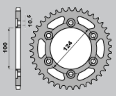 CHT ZĘBATKA TYLNA 1027 45 (735-45) DUCATI MONSTER 696 08-14 (JTR735.45) (ŁAŃC. 520)