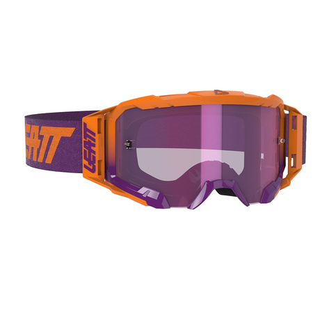 LEATT GOGLE VELOCITY 5.5 IRIZ GOGGLE NEON ORANGE LENS PURPLE 78% - KOLOR POMARAŃCZOWY/FIOLETOWY SZYBKA LUSTRZANA FIOLETOWA