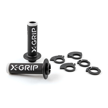 X-GRIP MANETKI BRAAAAP GRIPS LOCK-ON-GRIP WHITE OPEN END (Z OTWOREM) KOLOR BIAŁY Z ADAPTERAMI ROLGAZU