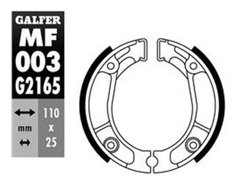 GALFER SZCZĘKI HAMULCOWE TYŁ SH304 HONDA CB 50 '75-'95, MBX 50/80 '81-, NSR 50 '88-'93, XL 125 '85-'97, XL 200 '83-, XR 125 '03-, XR 600R '84-'90 (PATRZ OPIS DODATKOWY)