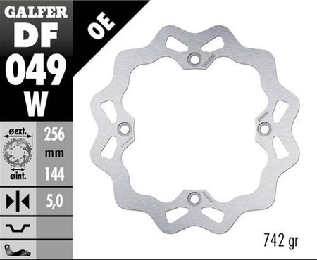 GALFER TARCZA HAMULCOWA TYŁ HONDA XRV 750 AFRICA TWIN '90-; CMX 1100 REBEL '21-; NT 1100 '22- (WAVE FIXED) (256X144X5MM)