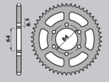 CHT ZĘBATKA TYLNA 809 44 SUZUKI DR 125SE '94-'00 (ŁAŃC. 428)