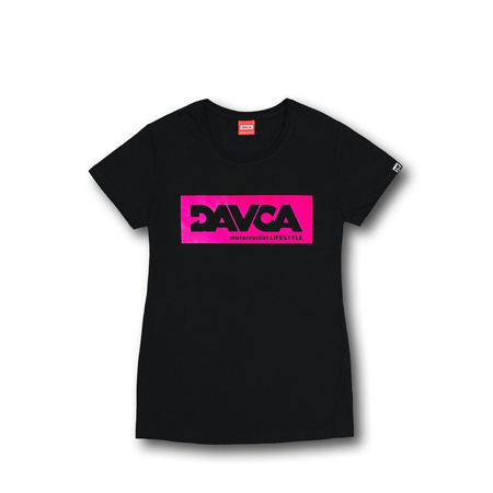 DAVCA T-shirt damski black Pink logo