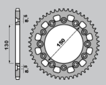 CHT ZĘBATKA TYLNA 4308 47 HONDA XR 600R 85-90 ( MOŻE ZASTĄPIĆ 245 47 ) (ŁAŃC. 520)