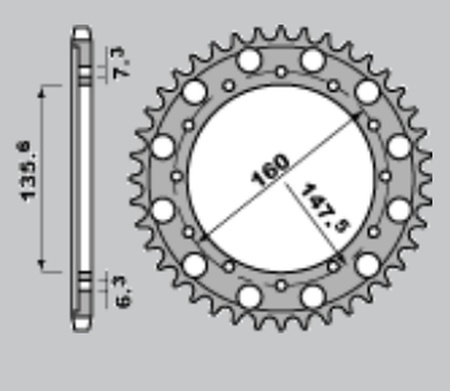 CHT ZĘBATKA TYLNA 1507 54 ERGAL FANTIC MOTOR 50/80/125/200 '84-'96 ENDURO TRIAL , BETA MOTOR 125 '09, '86-'90 125 TRIAL ENDURO/TRIAL (1507-54)