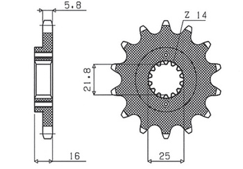 SUNSTAR ZĘBATKA PRZEDNIA 490 15 DUCATI MONSTER 600/750/900 (JTF736.15) (ŁAŃC. 520) (49015JT)