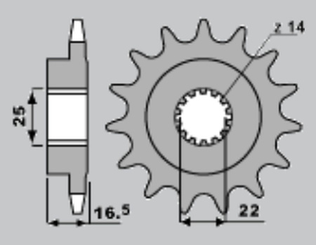 JR ZĘBATKA PRZEDNIA 2114 15 DUCATI 796/820/821/848/992/998/999/1000/1100 (JTF741.15)