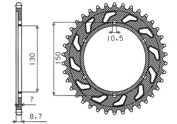 SUNSTAR ZĘBATKA TYLNA 863 47 YAMAHA FZR 1000 89-95, GTS 1000 (JTR866.47) (ŁAŃC. 532) (86347)