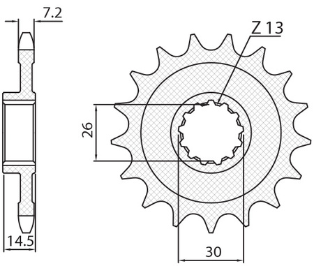 SUNSTAR ZĘBATKA PRZEDNIA 2198 17 BMW S1000RR '09-'15, S 1000R '13-'22, S 1000XR '14-'22, HP4 '13-'15 (JTF404.17) (ŁAŃC. 525) (219817JT)