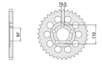 CHT ZĘBATKA TYLNA 824 44 SUZUKI RF 600 (829-44) (JTR829.44)