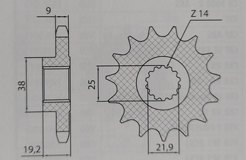 SUNSTAR ZĘBATKA PRZEDNIA 2254 15 DUCATI MULTISTRADA 1200 / S '10-'17 (JTF743.15) (ŁAŃC. 530) - WYPRZEDAŻ