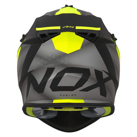 NOX KASK CROSS / OFFROAD N633 FUSION KOLOR CZARNY MAT/ŻÓŁTY FLUO ROZMIAR S (ZAPIĘCIE MIKROMETRYCZNE)