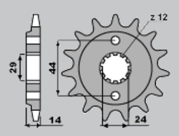 CHT ZĘBATKA PRZEDNIA 348 15 HONDA XRV750 90-03 (A4240314150)