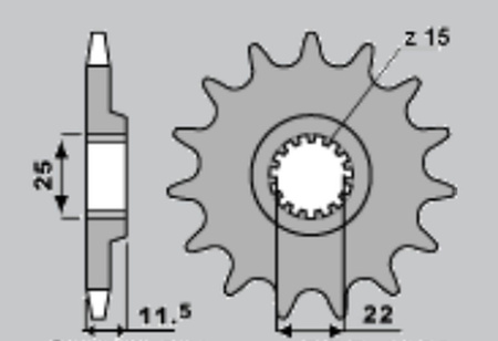 CHT ZĘBATKA PRZEDNIA 1252 13 KTM LC4 (4021-13) (JTF1902.13)