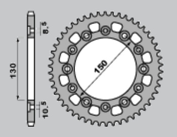 JR ZĘBATKA TYLNA 4309 46 HONDA XL 600R '83-'87, FMX 650 '05-'08, FX 650 VIGOR '99-'01, NX 650 DOMINATOR '89-'94, YAMAHA FZS 400 FAZER