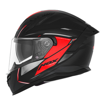 NOX KASK INTEGRALNY (FULL FACE) Z BLENDĄ N401 XENO KOLOR CZARNY/CZERWONY MAT ROZMIAR M