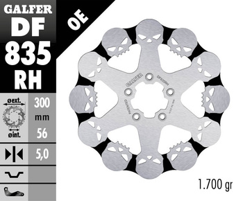 GALFER TARCZA HAMULCOWA PRZÓD HARLEY-DAVIDSON (300X56X5) SKULL (WZÓR CZASZKI)