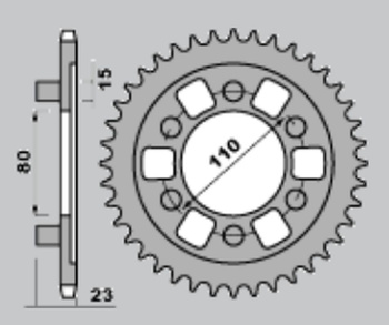 CHT ZĘBATKA TYLNA 3555 38 APRILIA AF1 125 90-93 (A4150019380)