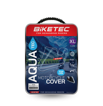 BIKETEC POKROWIEC WODOODPORNY AQUATEC NA MOTOCYKL Z MIEJSCEM NA KUFER CENTRALNY KOLOR CZARNY/SZARY ROZMIAR M